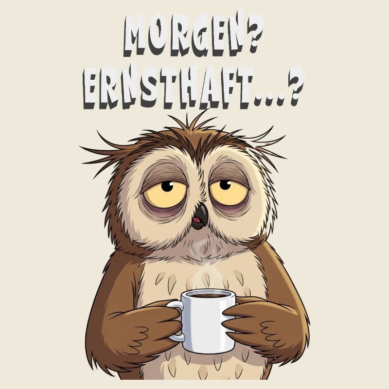 Morgenmuffel Eule Kaffee Geschenk Schlafshirt