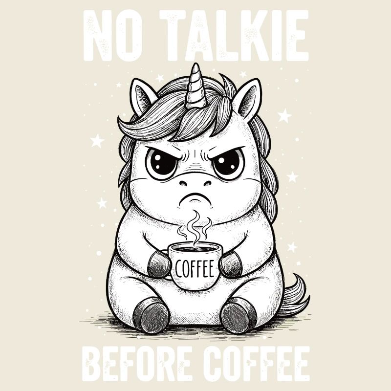 Pas de conversation devant une licorne amoureuse du café