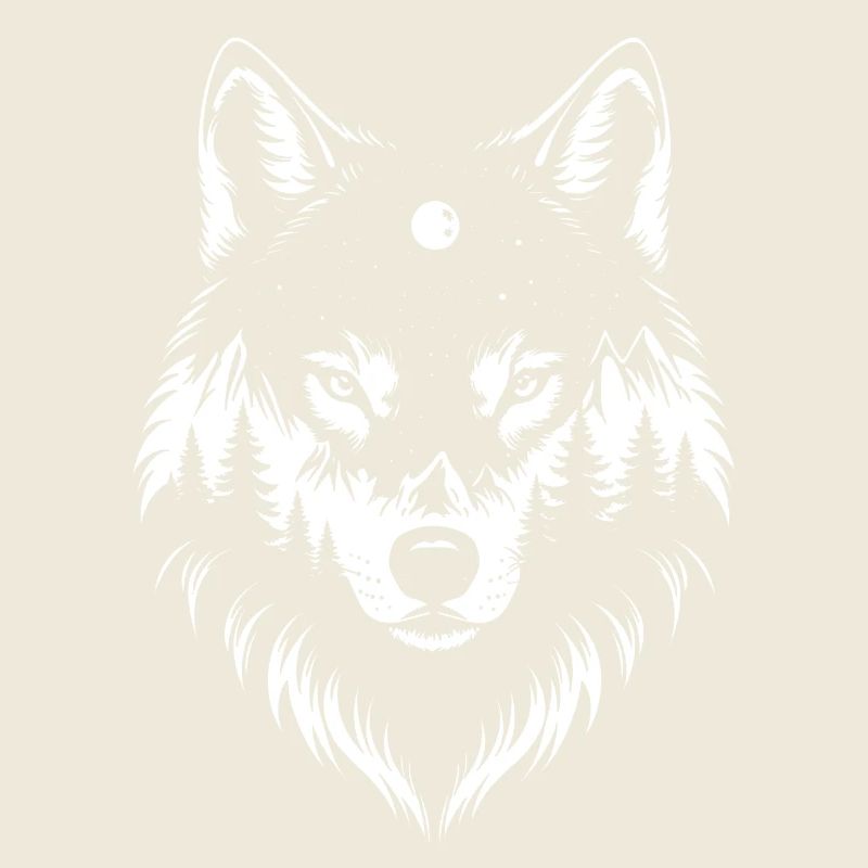 Schwarzer Wolf Wolfportrait. Wolfdesign