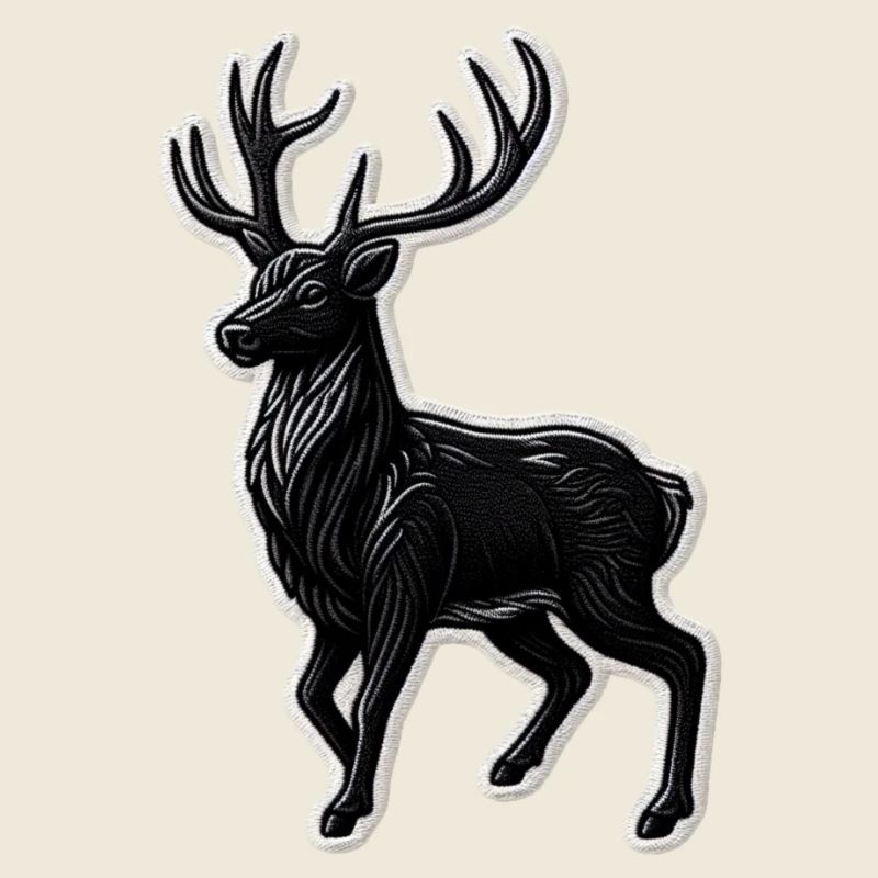 Schwarzer Hirsch Geweih Patchmotiv