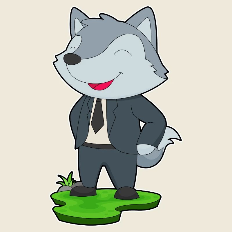 Loup marié cravate mariage