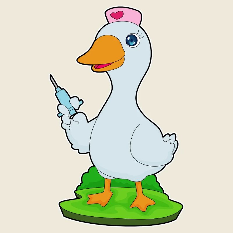 Seringue d’infirmière de canard