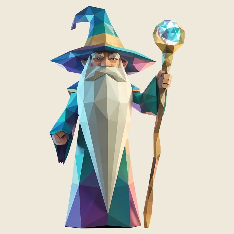 Wise Wizard - Cool Low Poly Logo