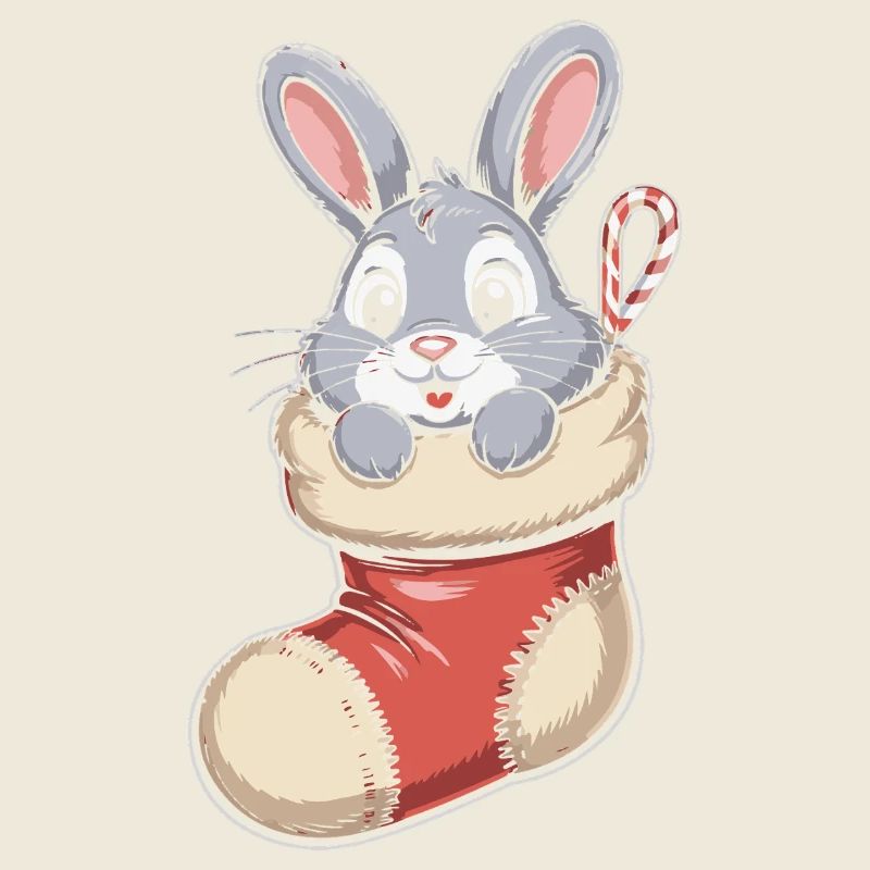 Lapin de Noël en chaussette câline