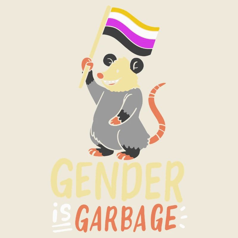 Gender Is Garbage Pride Opossum Design