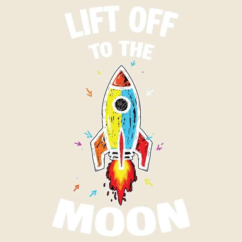 Space Rocket Scribble Lift Off To The Moon