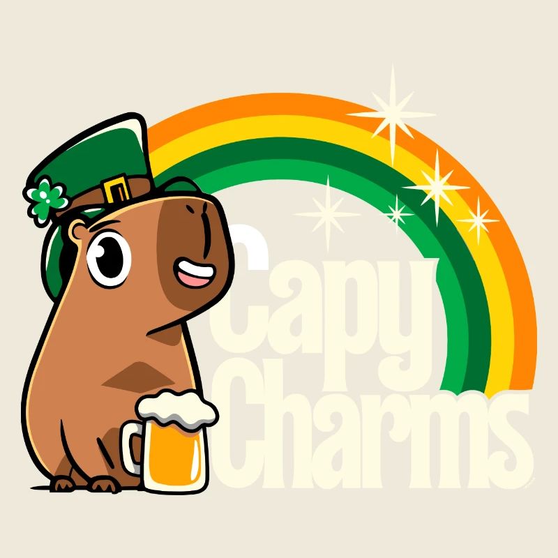 St. Patrick's Day - Capy Regenbogen Charms
