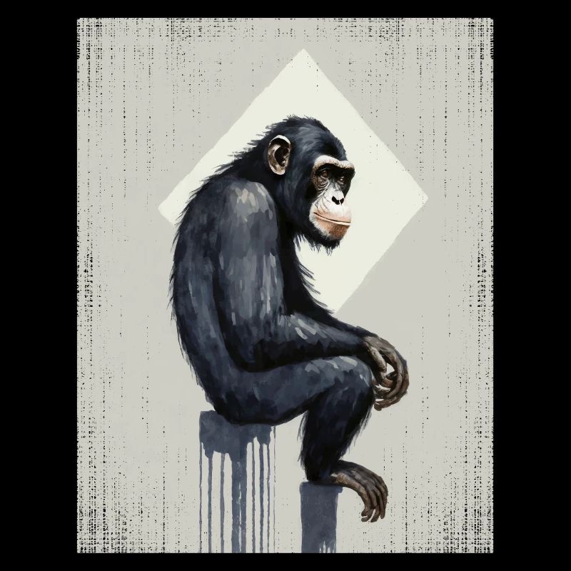 Chimpanzee Street Art Graffiti in Square Primate