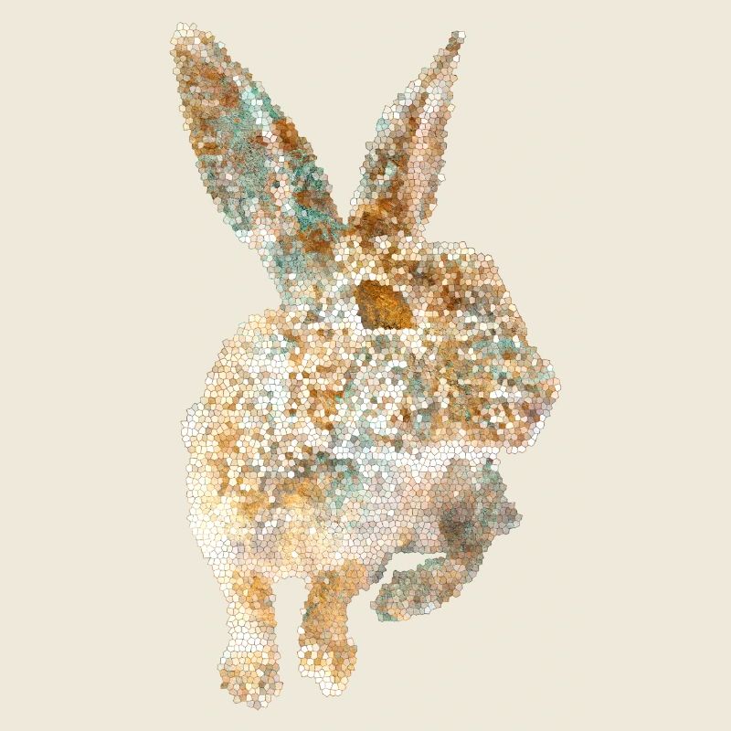 RABBIT MOSAIC gold copper