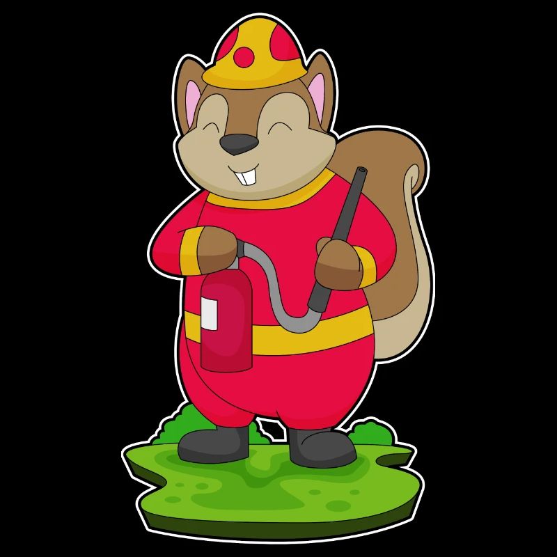 Squirrel Firefighter Fire Extinguisher Fire Brigade