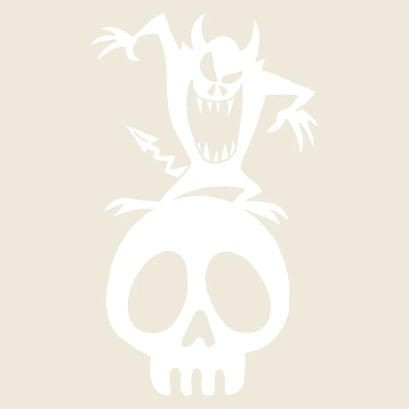 Skull and white demon