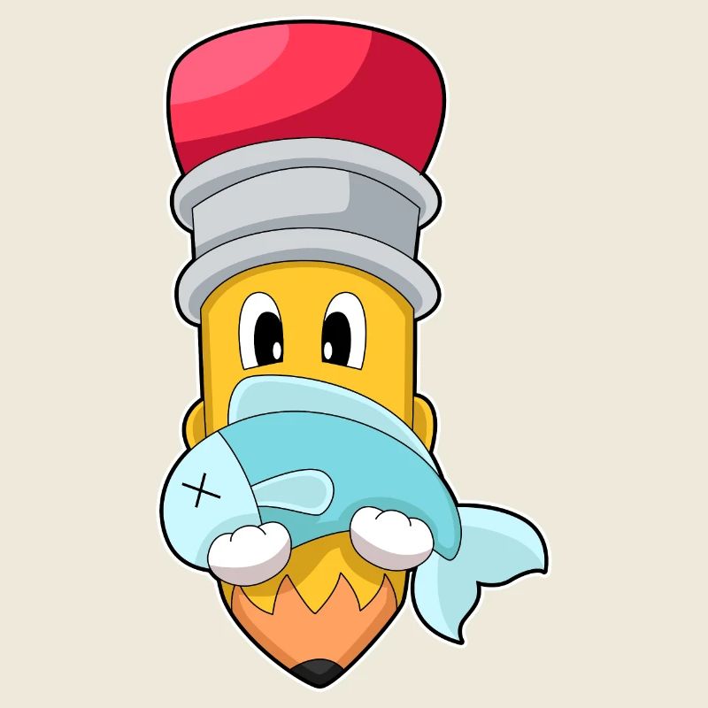 Crayon, Pêcheur, Poisson, Pêche