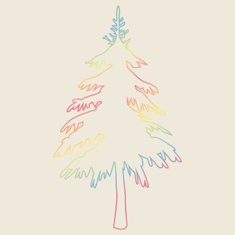 Christbaum, Tannenbaum oder Weihnachtsbaum Umriss