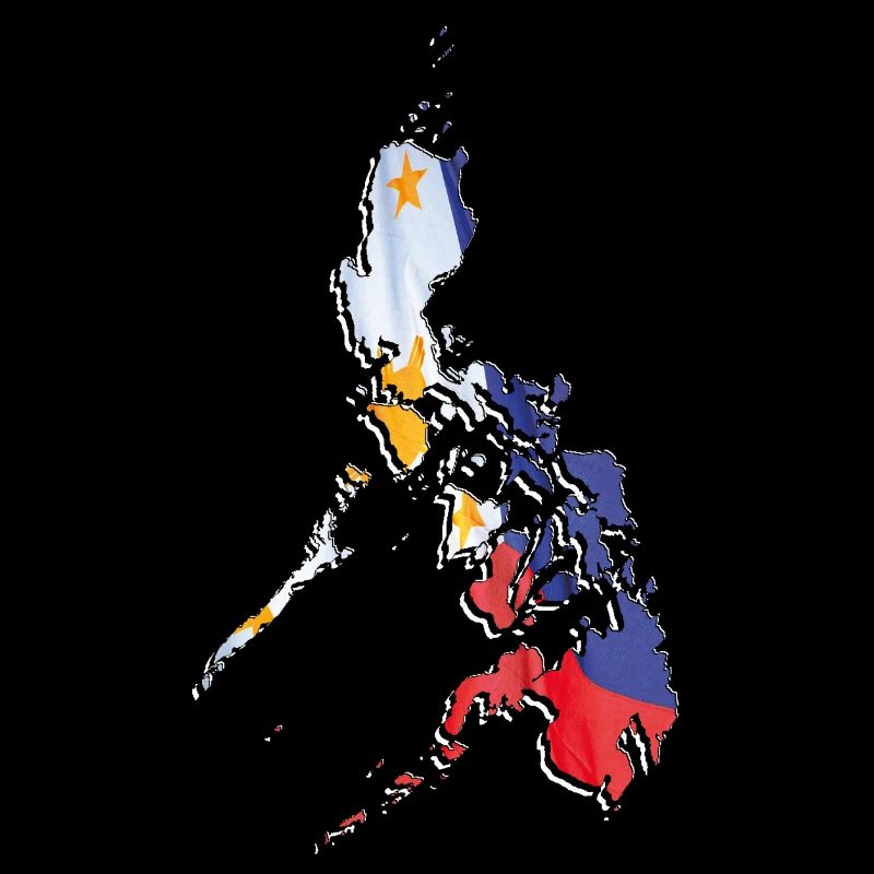 Philippines Flag in the Philippines Map