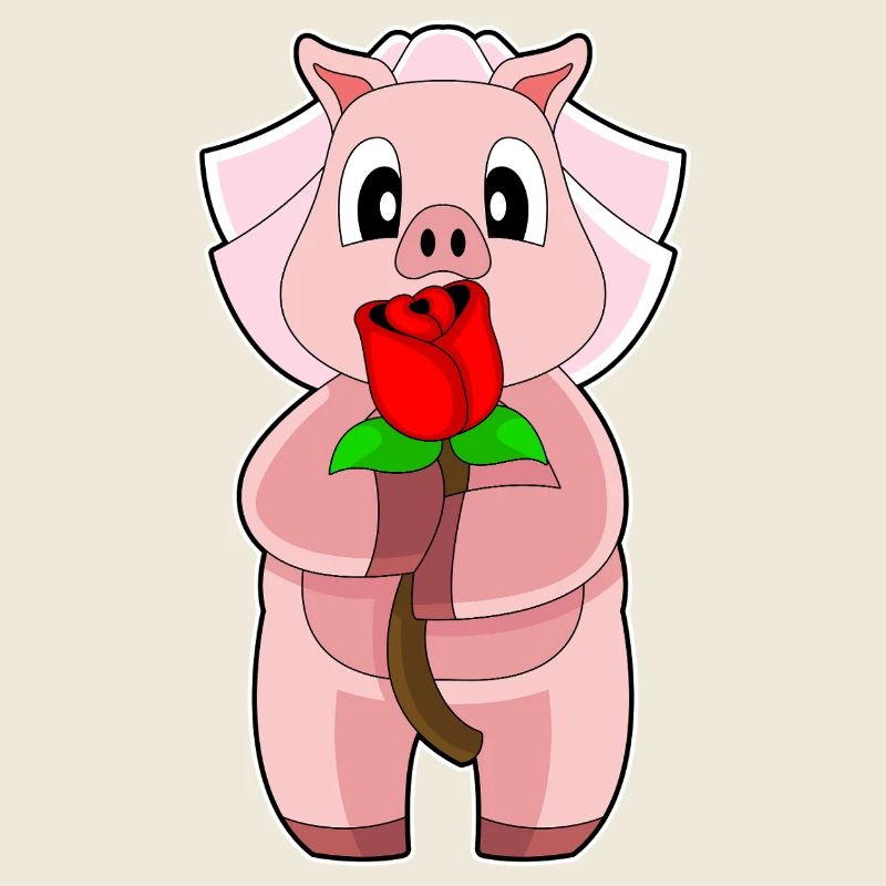 Schwein Braut Rose Hochzeit