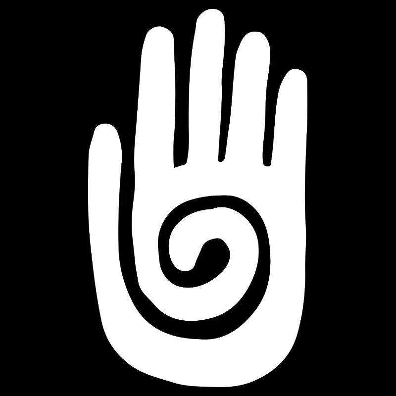 Shaman - Healing Hand & Protection Symbol - White