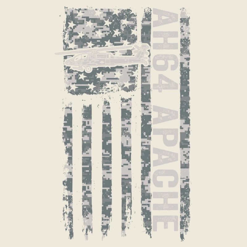 AH-64 Apache helicopter with American flag