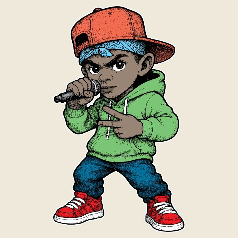 Junger Rapper-Junge mit Mikrofon