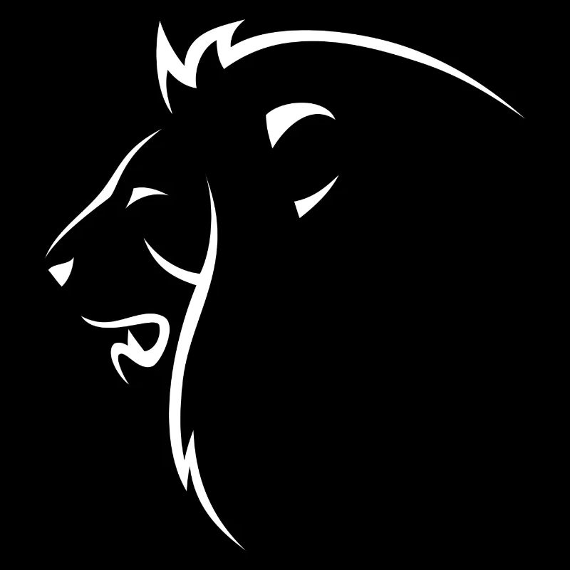 lion head siluette white