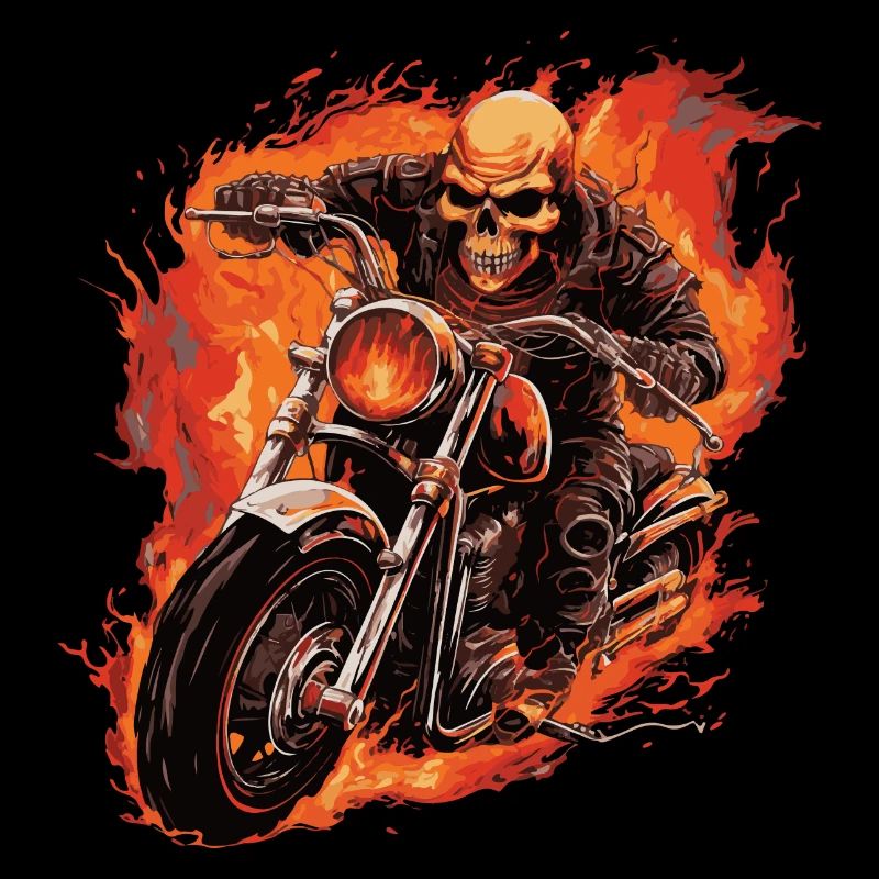 Skeleton Motorcycle Biker Halloween