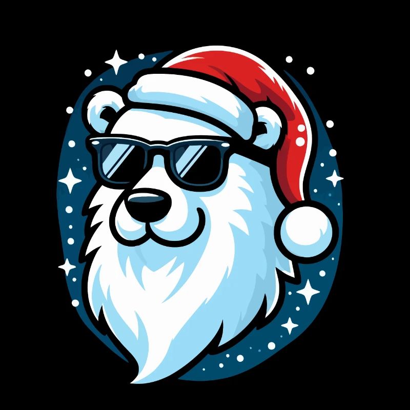 Christmas Cool Polar Bear Head