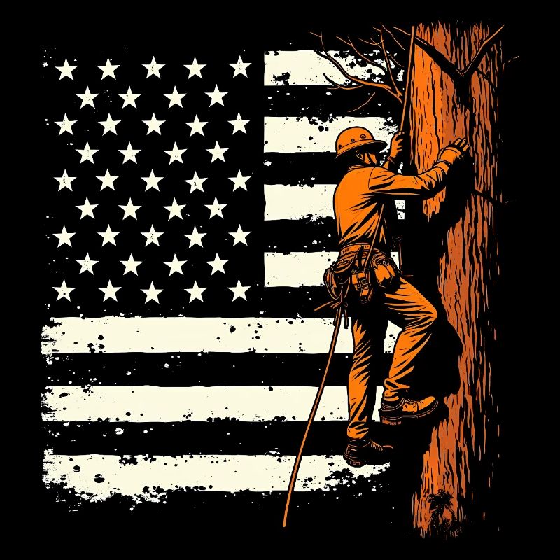 Drapeau Arboriculteur Cadeau Bûcheron Forestier