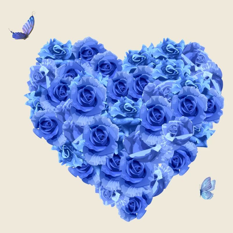 Blue floral heart