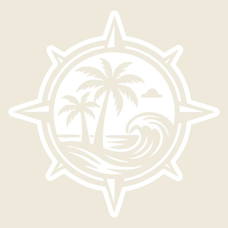 Compass Palm Trees Beach