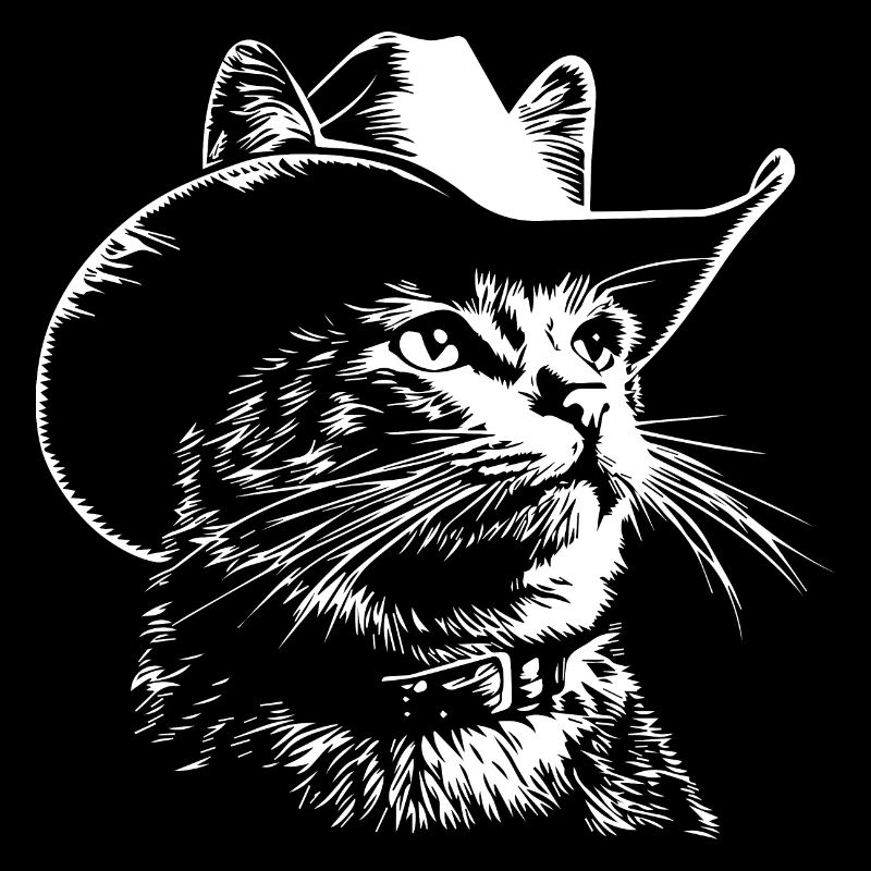 Drôle de chat cow-boy