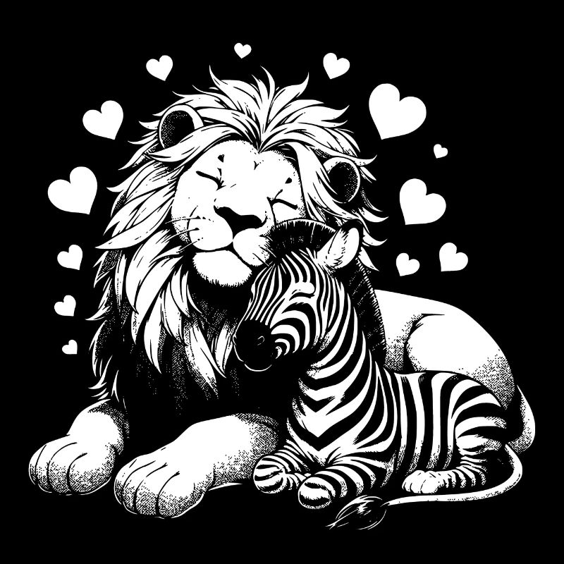 Löwe und Zebra Liebe und Freundschaft