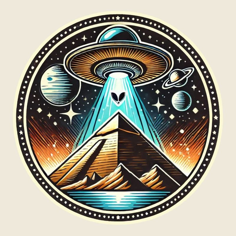 Ufo Alien Pyramids Logo