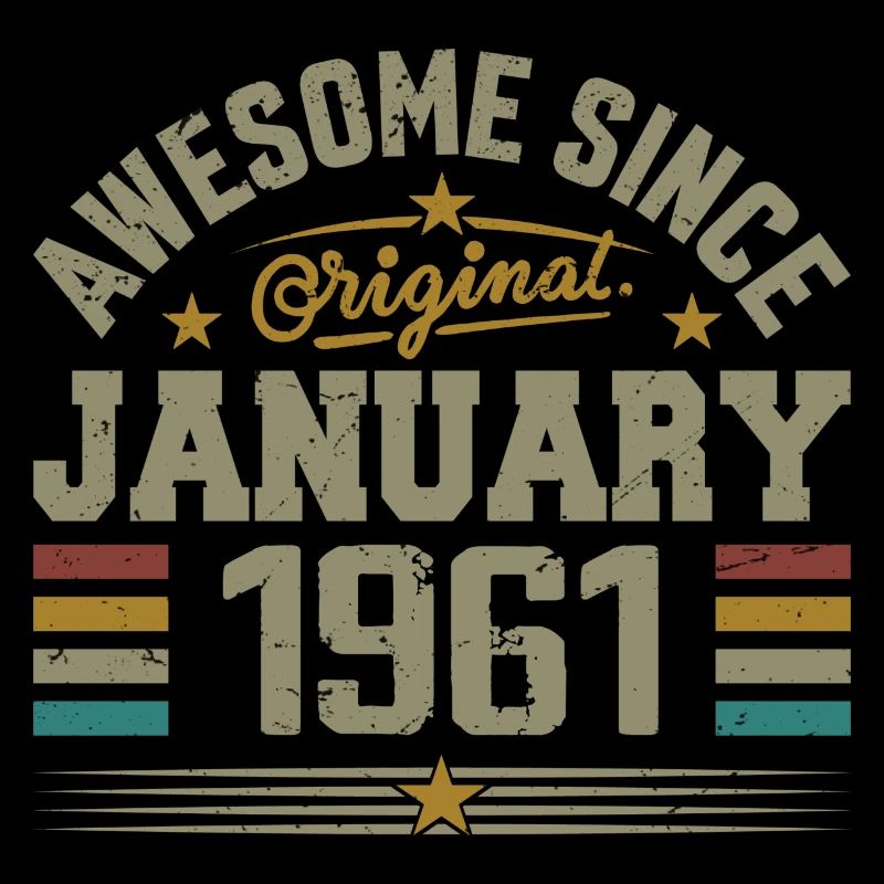 Retro Birthday Gift Born In January 1961
