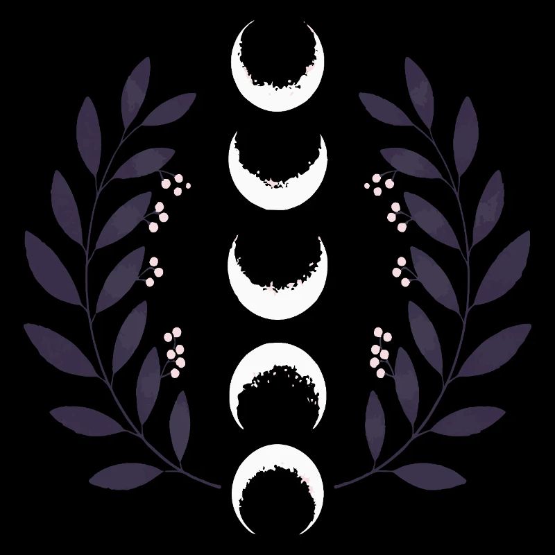 Phase de lune céleste BOHO Fleurs sauvages Zodiaque Sorcière