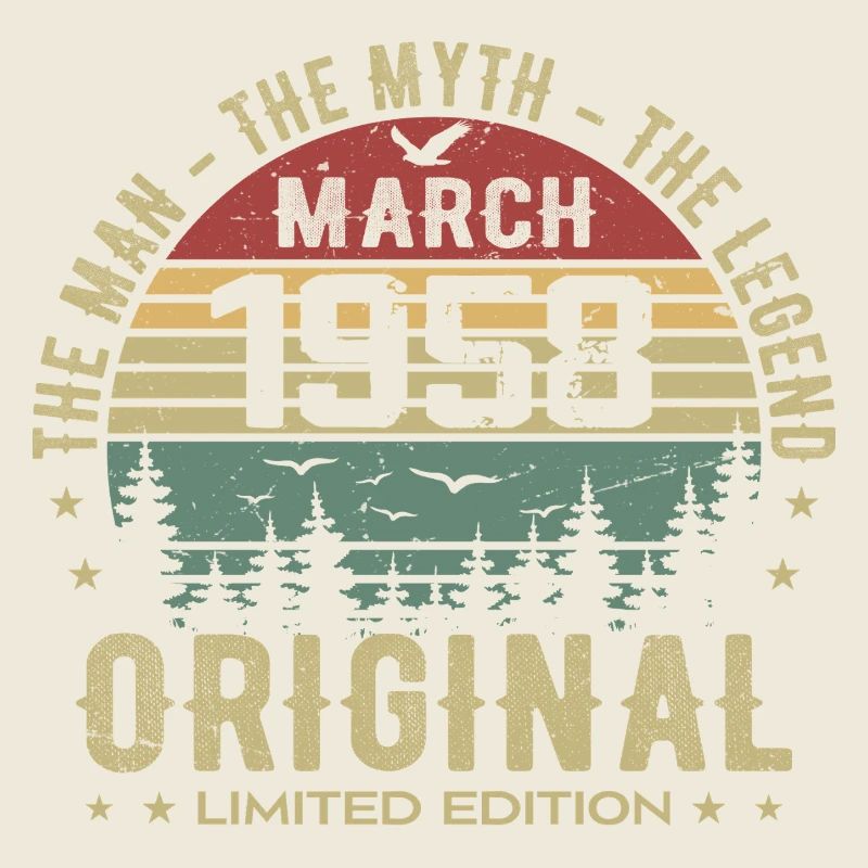 Cadeau pour le 67e Anniversaire Original Mars 1958