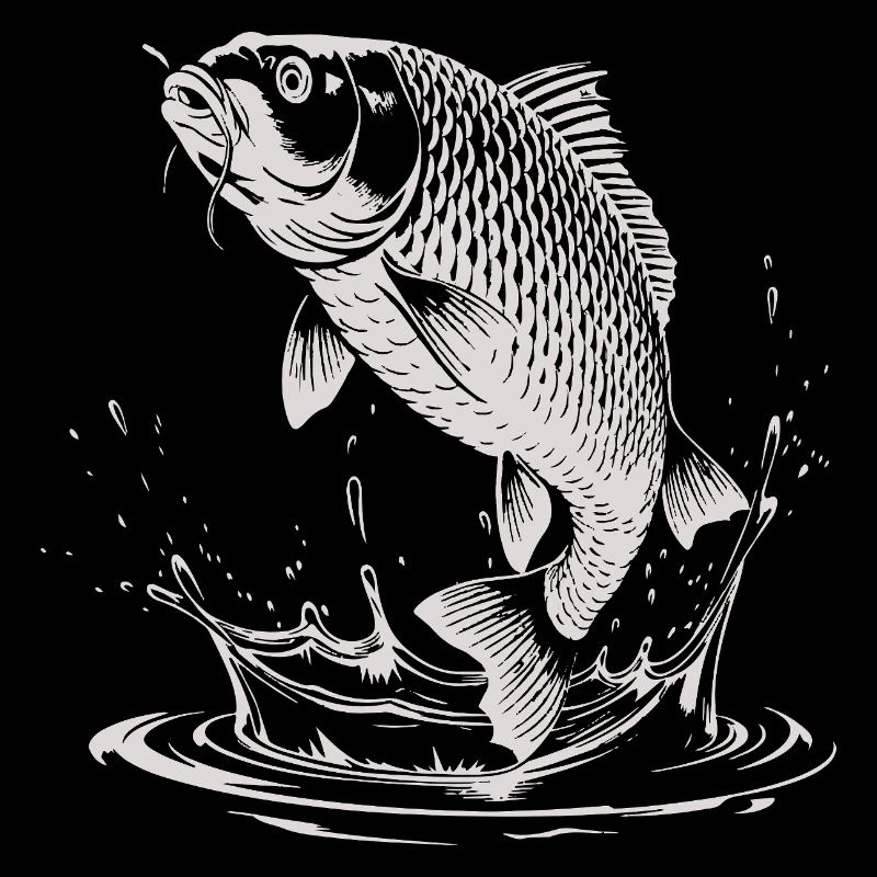 Carp with water splash for anglers