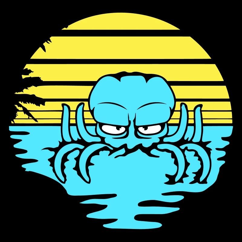 Octopus Mer Coucher de soleil Plage Lignes de vacances