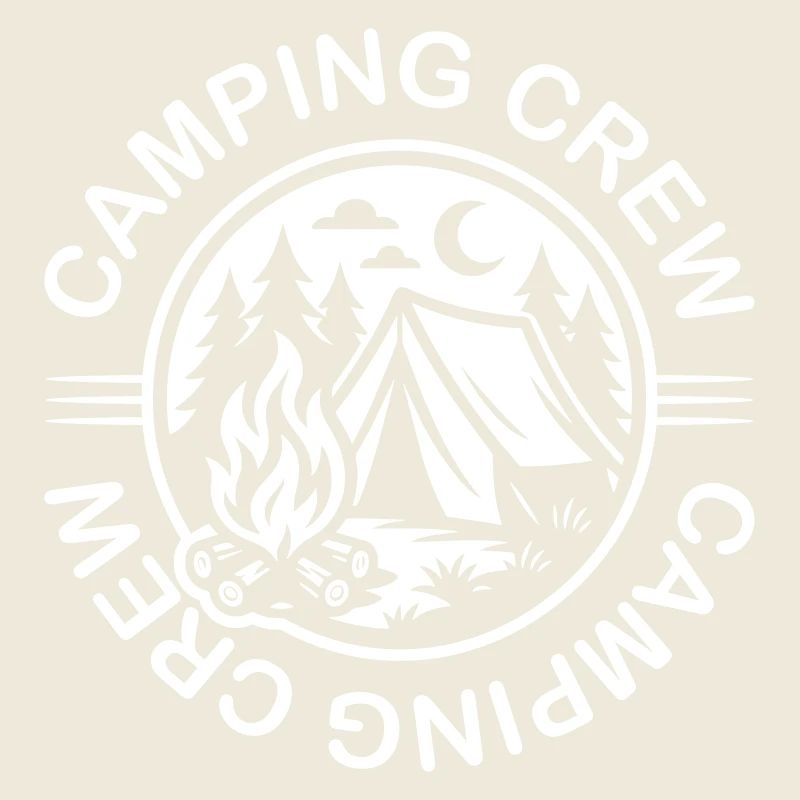 Camping Crew Tent Campfire