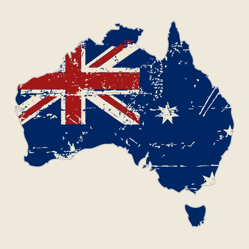 Australia Map Flag - Australien