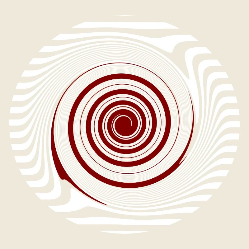 Red Mandala Spiral Pattern Snail