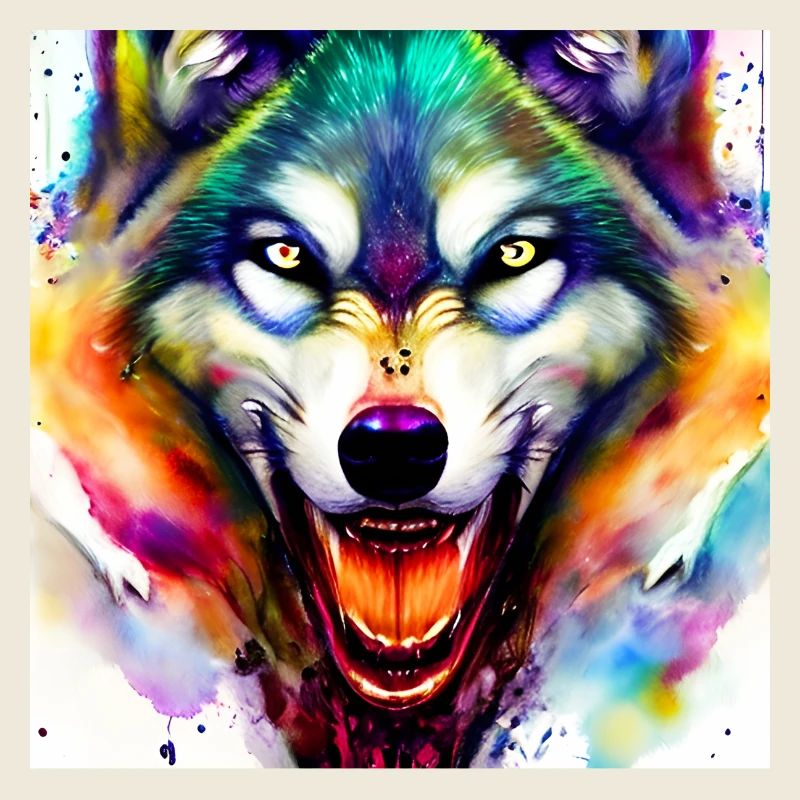 Wolfskopf Aquarelle colorée