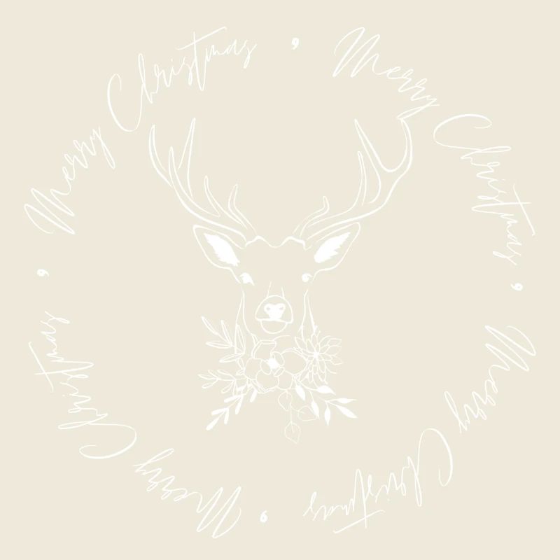 Merry Deer Circle - white