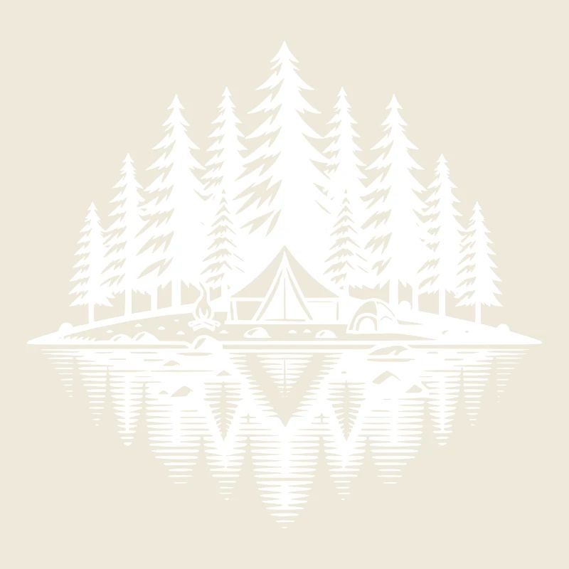 Stylish lakeside camping experience in the woods