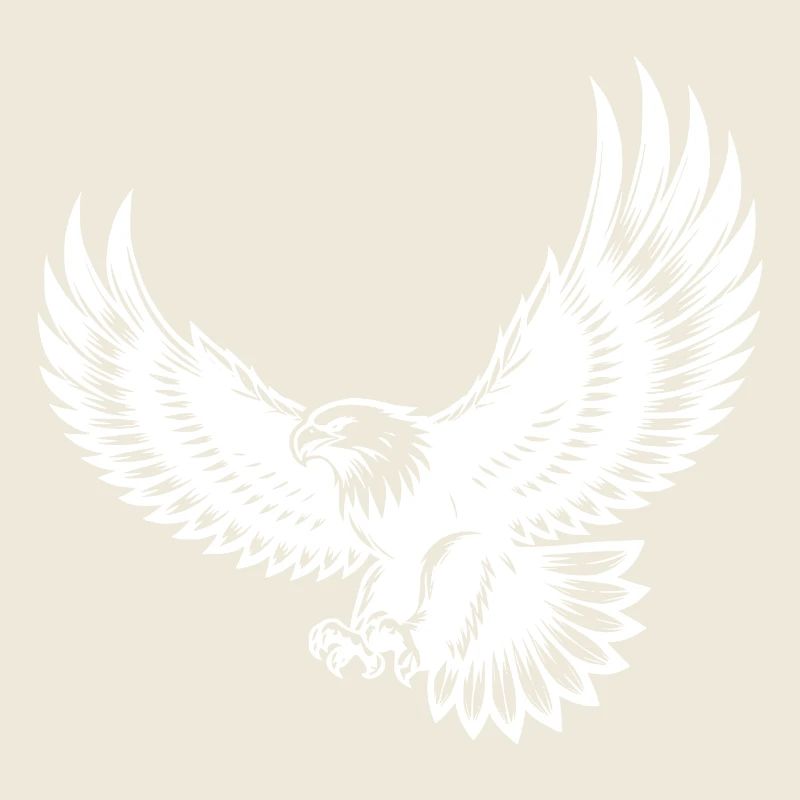 Expressive eagle with spread wings