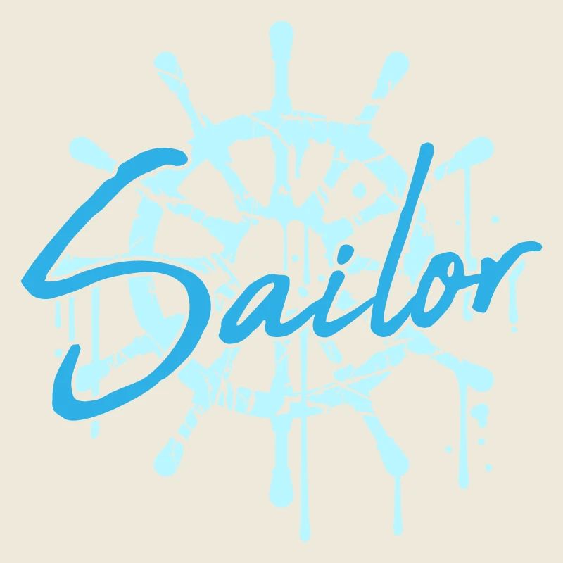Sailor Ship Steering Wheel Graffiti Drop Sailing