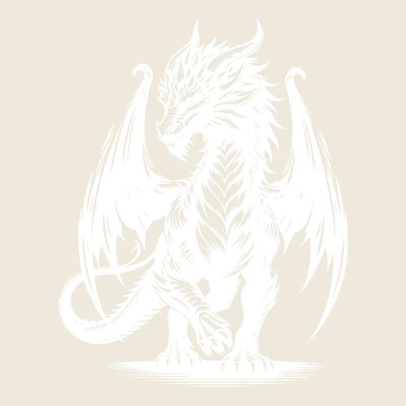 Impressionnant dragon puissant avec des ailes
