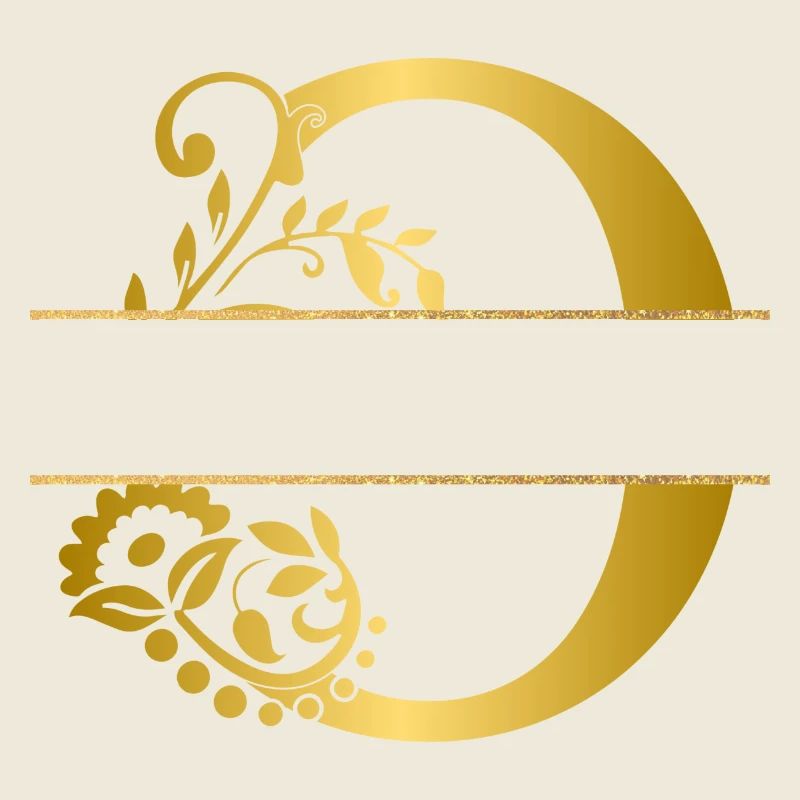 Personalisierter Buchstabe o Gold Blumen - Geschenkidee