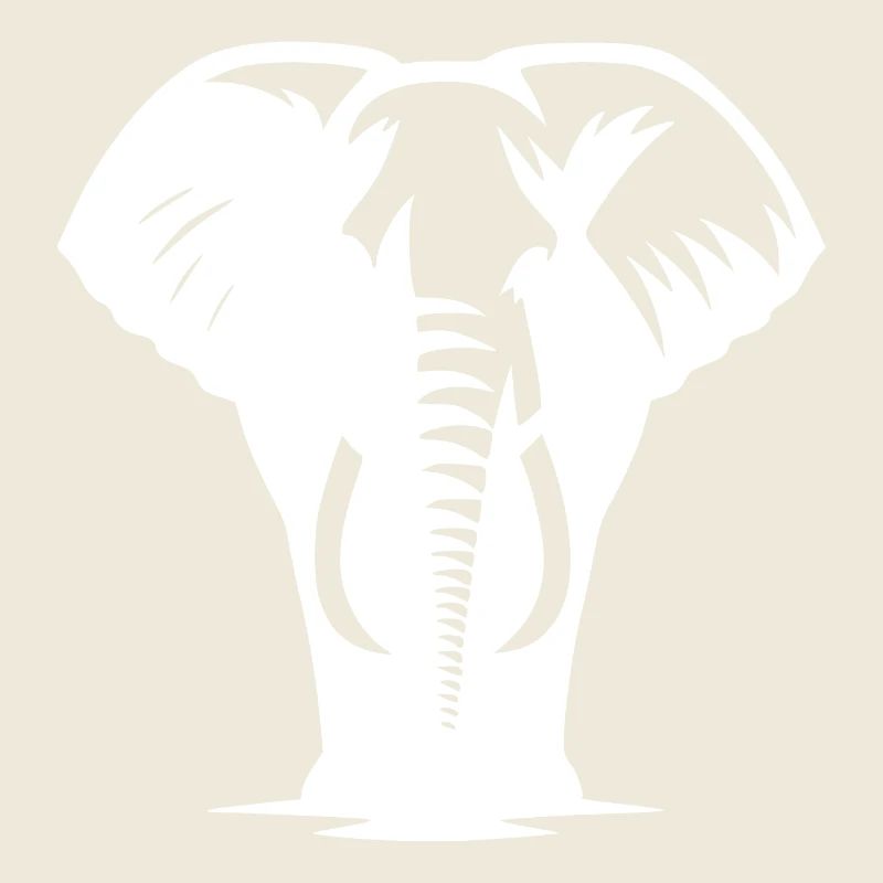 Elephant portrait proboscis with tusks