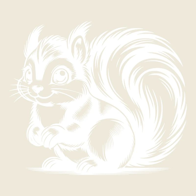 Niedliches putziges Eichhörnchen Zeichnung