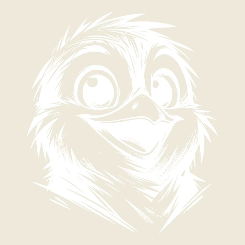Scrubby Penguin Cartoon Pencil Drawing