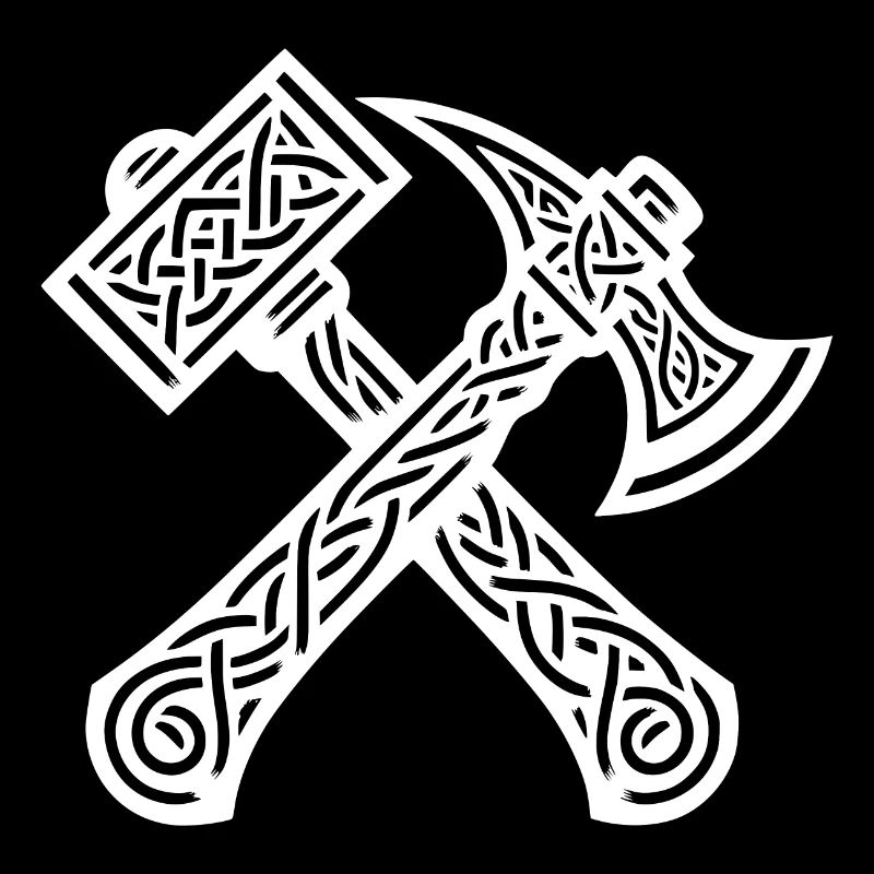 Axe and hammer in Celtic knots